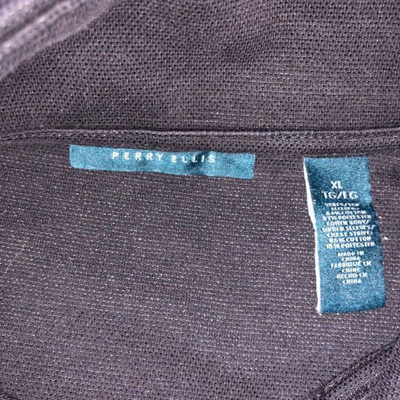 Perry Ellis XL Black Quarter Zip Pullover, Minimalist Preppy Knit size XL - Picture 6 of 6